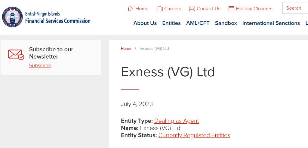 Exness外汇是否受英属维尔京群岛（BVI）金融服务委员会监管？